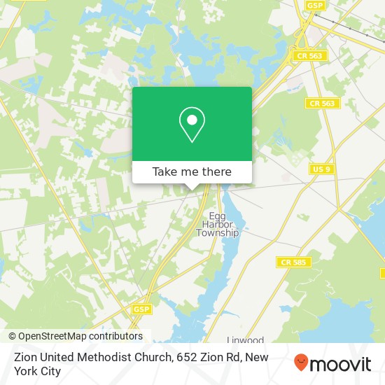 Mapa de Zion United Methodist Church, 652 Zion Rd