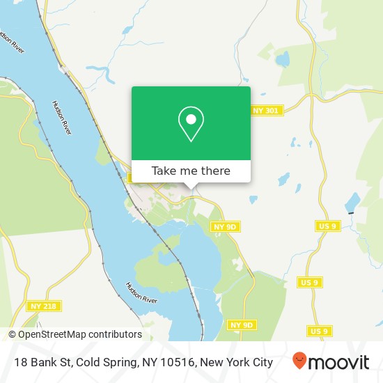 Mapa de 18 Bank St, Cold Spring, NY 10516