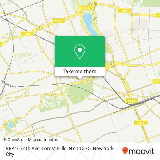 Mapa de 98-27 74th Ave, Forest Hills, NY 11375