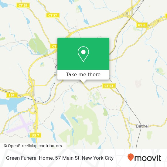 Mapa de Green Funeral Home, 57 Main St