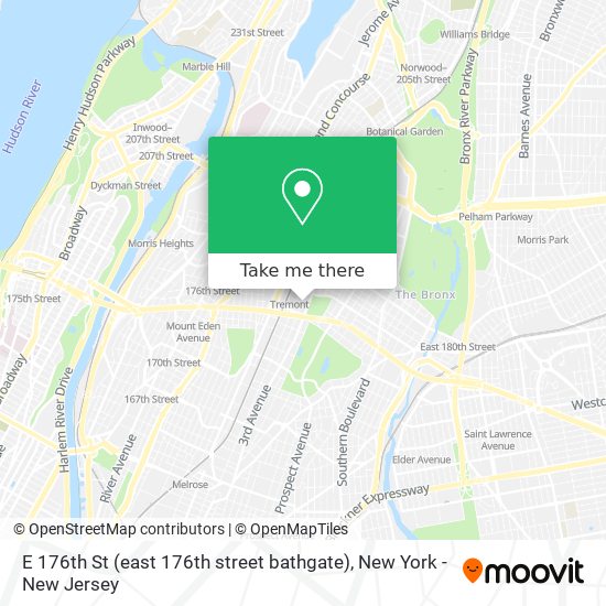 Mapa de E 176th St (east 176th street bathgate)