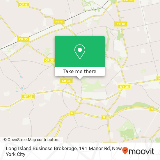 Mapa de Long Island Business Brokerage, 191 Manor Rd