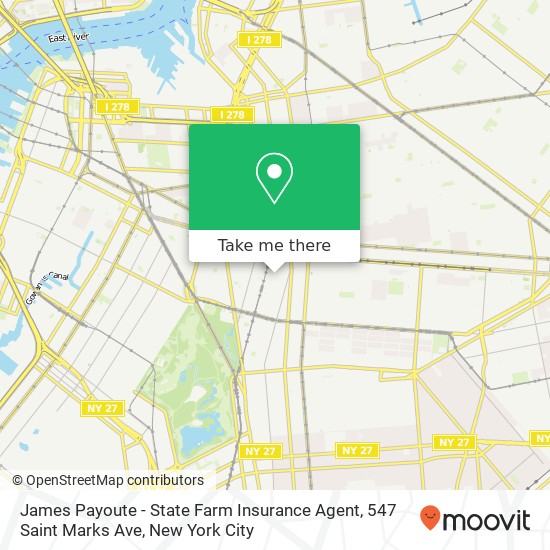 Mapa de James Payoute - State Farm Insurance Agent, 547 Saint Marks Ave