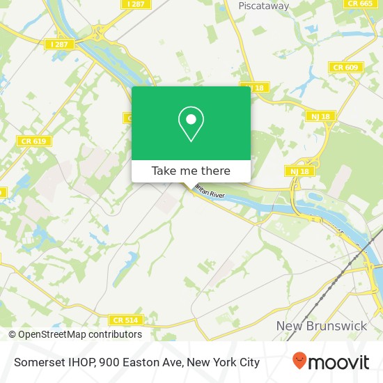 Mapa de Somerset IHOP, 900 Easton Ave