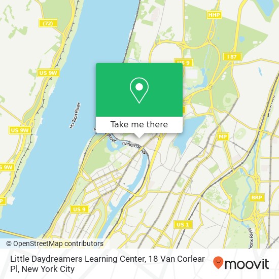 Mapa de Little Daydreamers Learning Center, 18 Van Corlear Pl