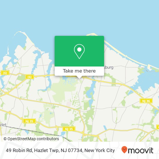Mapa de 49 Robin Rd, Hazlet Twp, NJ 07734