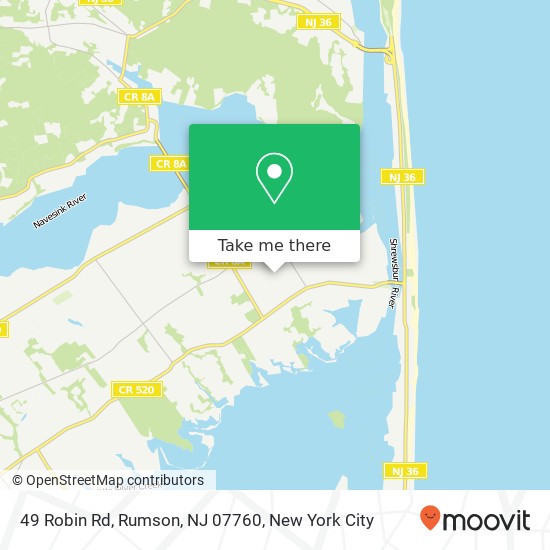 Mapa de 49 Robin Rd, Rumson, NJ 07760