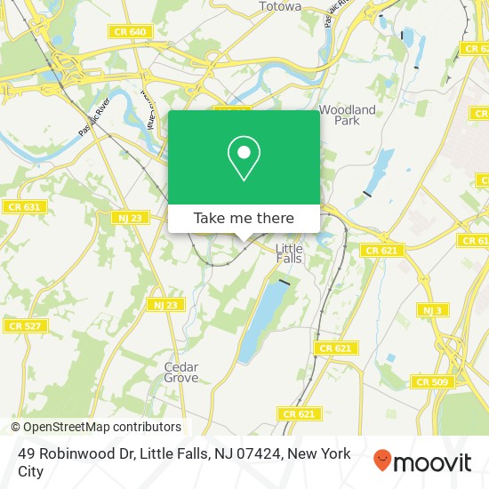 Mapa de 49 Robinwood Dr, Little Falls, NJ 07424
