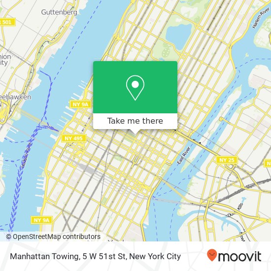 Mapa de Manhattan Towing, 5 W 51st St