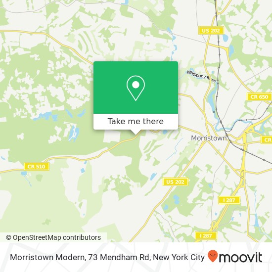 Mapa de Morristown Modern, 73 Mendham Rd