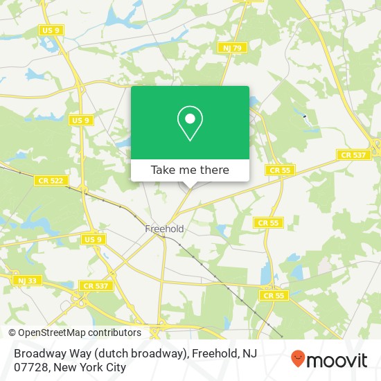 Mapa de Broadway Way (dutch broadway), Freehold, NJ 07728