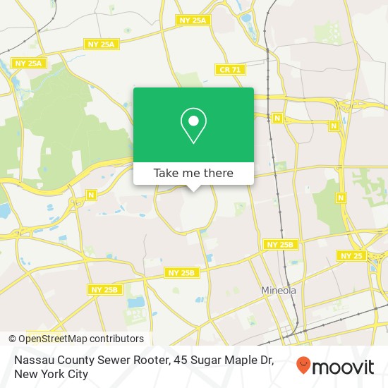 Nassau County Sewer Rooter, 45 Sugar Maple Dr map