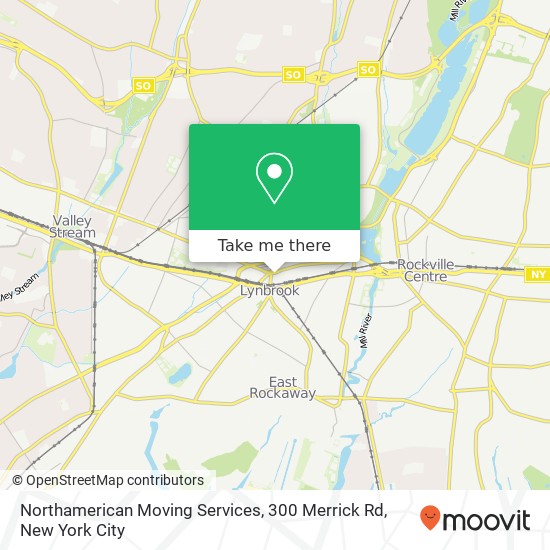 Mapa de Northamerican Moving Services, 300 Merrick Rd