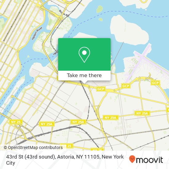 Mapa de 43rd St (43rd sound), Astoria, NY 11105