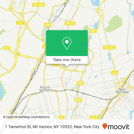 Mapa de 1 Tamerton St, Mt Vernon, NY 10552