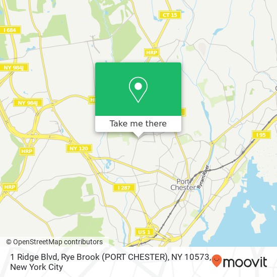 Mapa de 1 Ridge Blvd, Rye Brook (PORT CHESTER), NY 10573