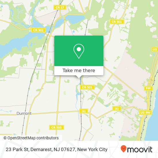 Mapa de 23 Park St, Demarest, NJ 07627