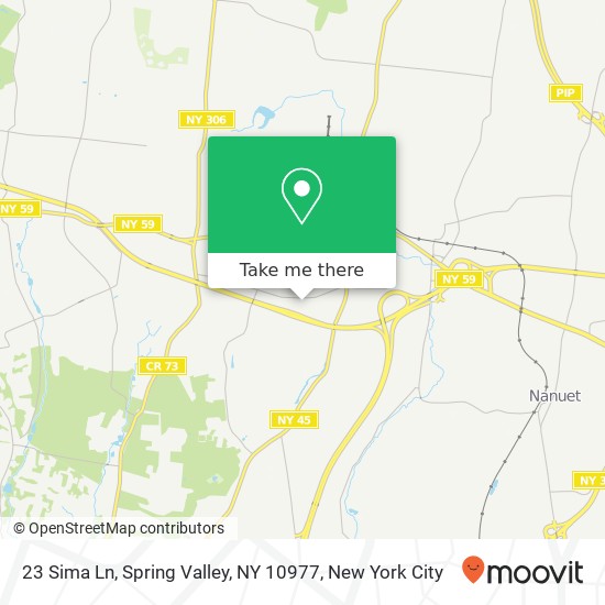 Mapa de 23 Sima Ln, Spring Valley, NY 10977