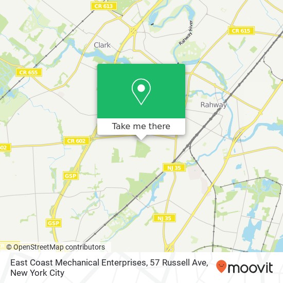 Mapa de East Coast Mechanical Enterprises, 57 Russell Ave