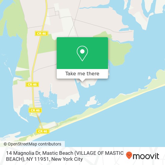 14 Magnolia Dr, Mastic Beach (VILLAGE OF MASTIC BEACH), NY 11951 map