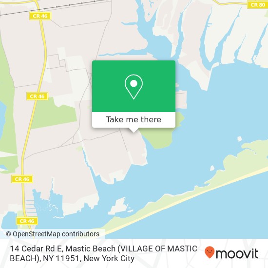 14 Cedar Rd E, Mastic Beach (VILLAGE OF MASTIC BEACH), NY 11951 map