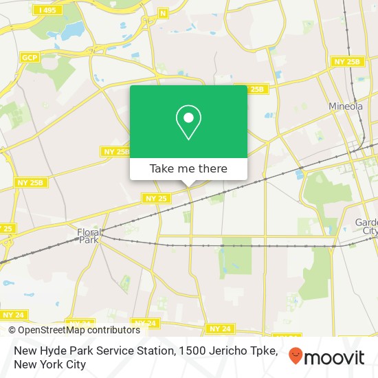 Mapa de New Hyde Park Service Station, 1500 Jericho Tpke