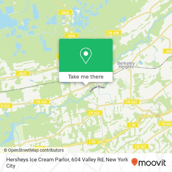 Mapa de Hersheys Ice Cream Parlor, 604 Valley Rd