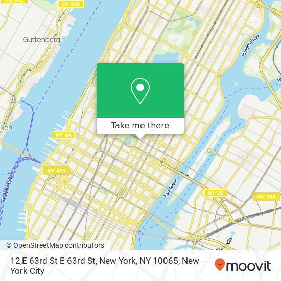 Mapa de 12,E 63rd St E 63rd St, New York, NY 10065