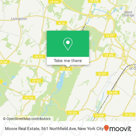 Mapa de Moore Real Estate, 561 Northfield Ave