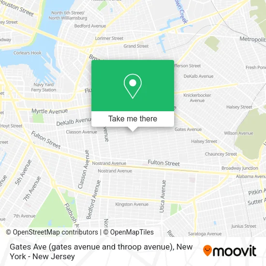 Gates Ave (gates avenue and throop avenue) map