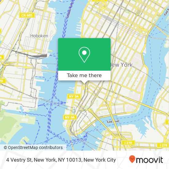 Mapa de 4 Vestry St, New York, NY 10013