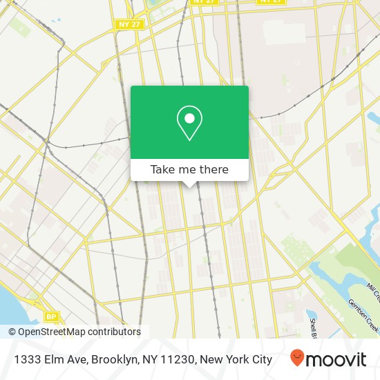 Mapa de 1333 Elm Ave, Brooklyn, NY 11230