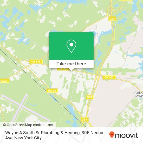 Mapa de Wayne A Smith Sr Plumbing & Heating, 305 Nectar Ave
