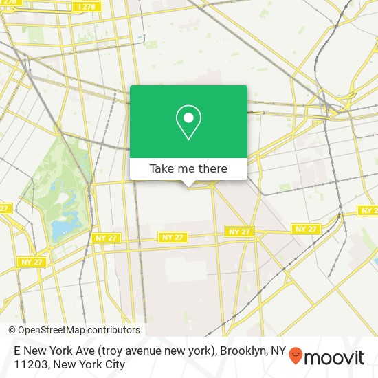 E New York Ave (troy avenue new york), Brooklyn, NY 11203 map