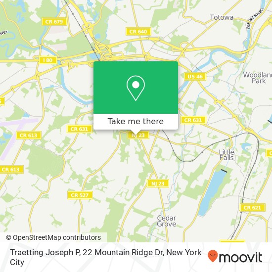 Traetting Joseph P, 22 Mountain Ridge Dr map