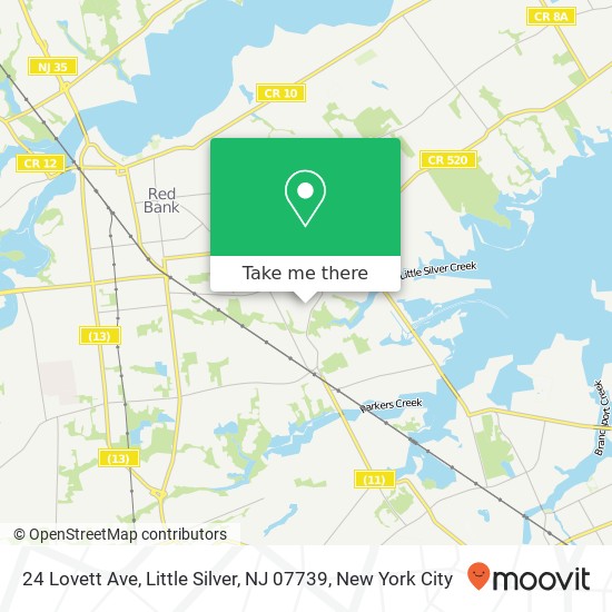 Mapa de 24 Lovett Ave, Little Silver, NJ 07739