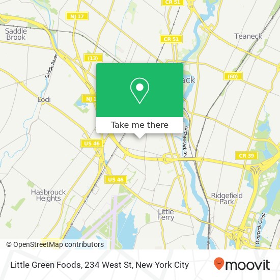 Mapa de Little Green Foods, 234 West St