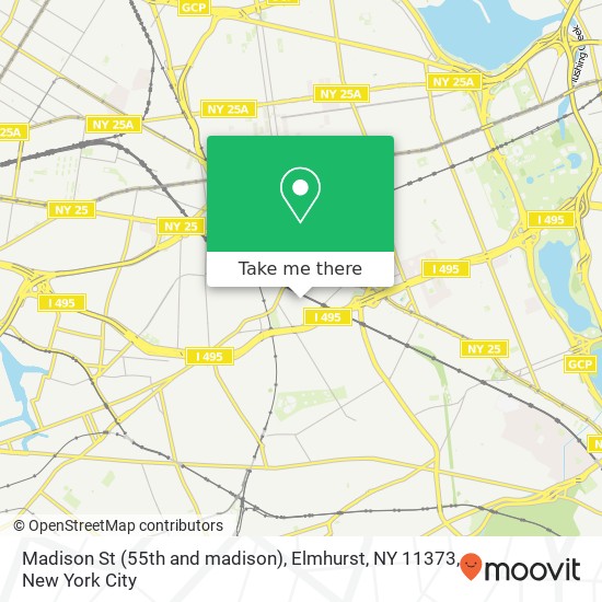 Madison St (55th and madison), Elmhurst, NY 11373 map