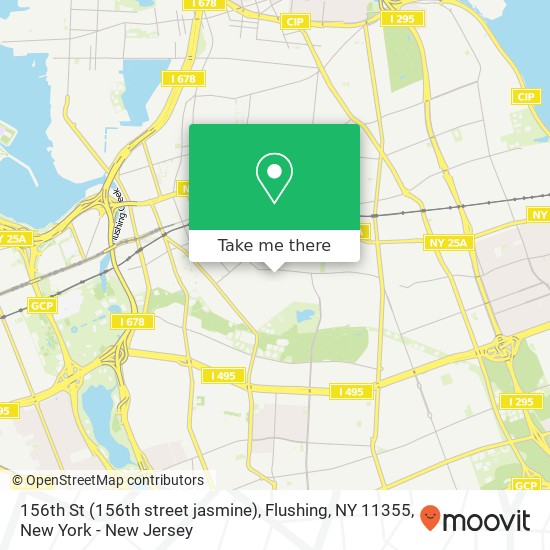 Mapa de 156th St (156th street jasmine), Flushing, NY 11355