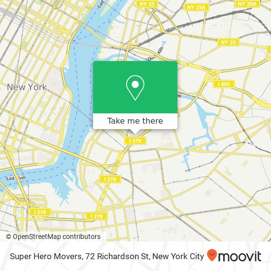 Mapa de Super Hero Movers, 72 Richardson St