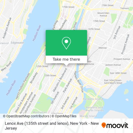 Mapa de Lenox Ave (135th street and lenox)