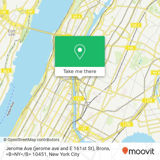 Jerome Ave (jerome ave and E 161st St), Bronx, <B>NY< / B> 10451 map