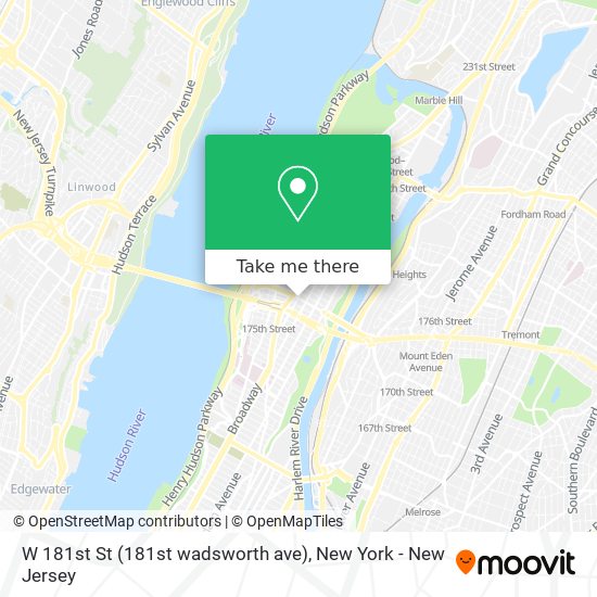 W 181st St (181st wadsworth ave) map