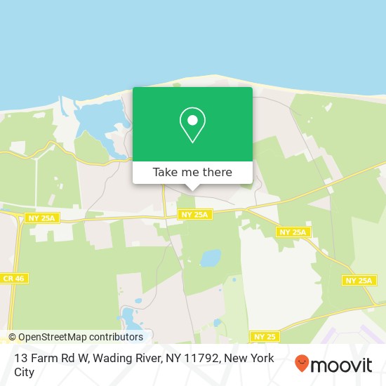 13 Farm Rd W, Wading River, NY 11792 map