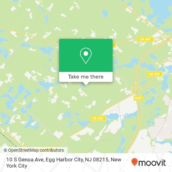 Mapa de 10 S Genoa Ave, Egg Harbor City, NJ 08215