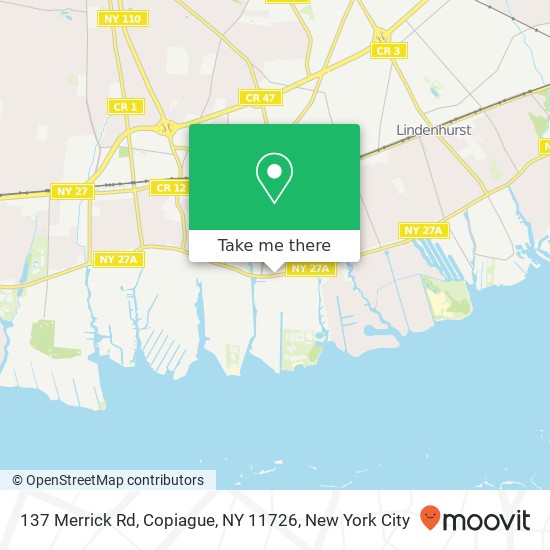 Mapa de 137 Merrick Rd, Copiague, NY 11726