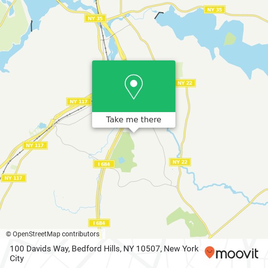 Mapa de 100 Davids Way, Bedford Hills, NY 10507