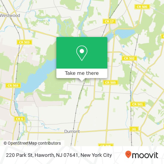 Mapa de 220 Park St, Haworth, NJ 07641