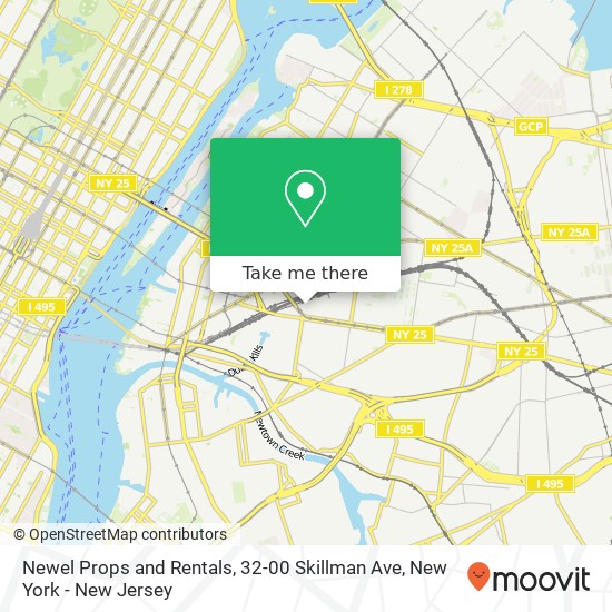Mapa de Newel Props and Rentals, 32-00 Skillman Ave