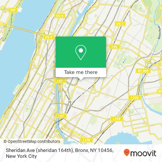 Sheridan Ave (sheridan 164th), Bronx, NY 10456 map